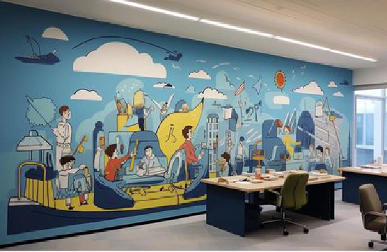 张家港办公室墙绘的特点。