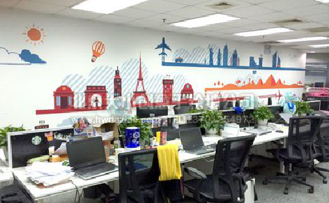 张家港教你设计办公室墙绘的方法。